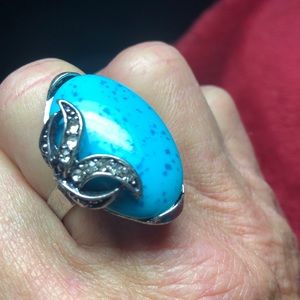 🌹Simulated Turquoise adjustable Stainless Ring